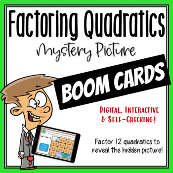 Preview of Factoring Quadratics Boom Cards Algebra 1