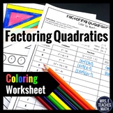 Factoring Quadratics Color By Number