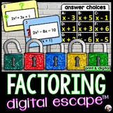 Factoring Quadratics Digital Math Escape Room Activity