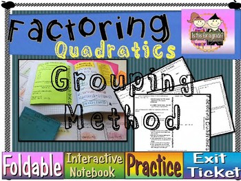 Preview of Factoring Quadratics Foldable, INB Activity, Practice, Exit