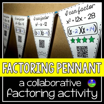 Preview of Factoring Quadratics Math Pennant Activity