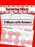 Factoring Quadratics Maze - 3 worksheets