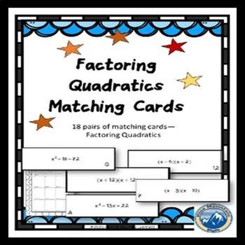 Preview of Factoring Quadratics/Multiply Binomials Matching Card/ Card Sort Set