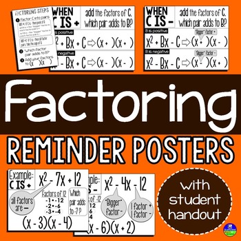 Preview of Factoring Quadratics Posters and Student Handouts