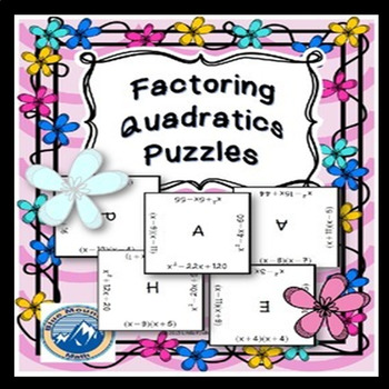 Preview of Factoring Quadratics Puzzle Set