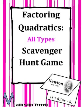 Preview of Factoring Quadratics All Types Scavenger Hunt Game