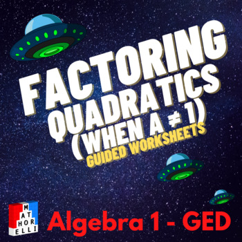 Preview of Factoring Quadratics When a ≠ 1 (ac Method) Printable Algebra Worksheet & Guide