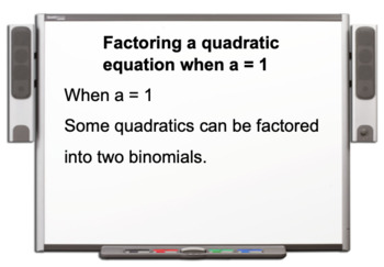 Preview of Factoring Quadratics Smartboard
