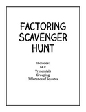 Factoring Scavenger Hunt: GCF, Trinomials, Difference of S