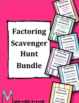 Preview of Factoring Scavenger Hunt Bundle