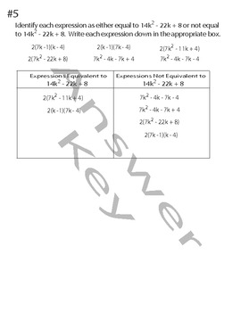 factoring trinomials common core algebra 1 homework answers