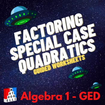 Preview of Factoring Special Case Quadratics Printable Algebra Worksheet and Study Guide