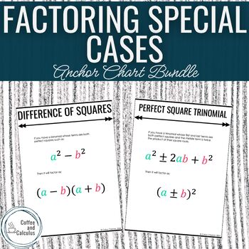 Preview of Factoring Quadratics Special Cases Anchor Chart Posters Bundle
