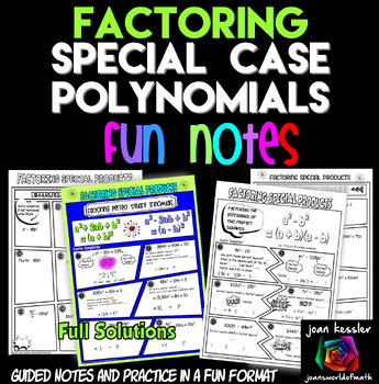 Preview of Factoring Special Case Polynomials FUN Notes Doodle Pages