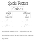 Factoring Sum and Difference of Cubes Graphic Organizer and Song