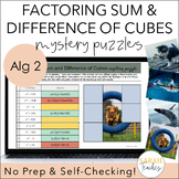Factoring Sum and Difference of Cubes Mystery Puzzles (Set of 3)