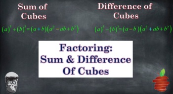 Preview of Factoring Sum or Difference of Cubes - Distance Learning Packet