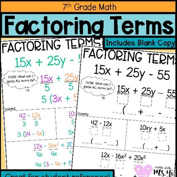 Preview of Factoring Anchor Chart