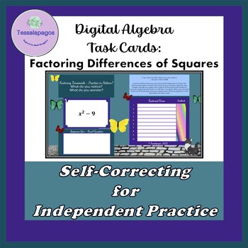 Preview of Factoring Trinomial Squares Digital Task Cards in Google Sheets 