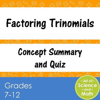 Preview of Factoring Trinomials - Distance Learning