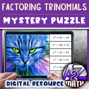 Preview of Factoring Trinomials Activity a equals 1 Digital Pixel Art Mystery Puzzle
