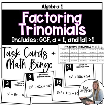 Preview of Factoring Trinomials - Algebra 1 Task Cards Activity