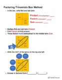 Factoring Trinomials Box Method Guide