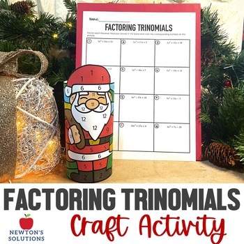 Preview of Factoring Trinomials When A is Greater Than 1 Color by Number Christmas Craft