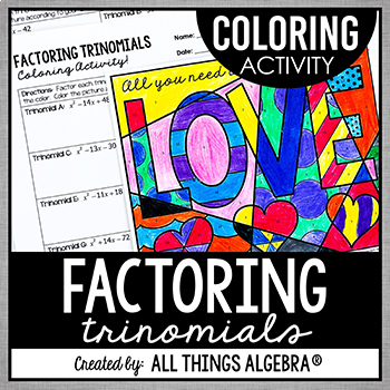 Preview of Factoring Trinomials | Coloring Activity
