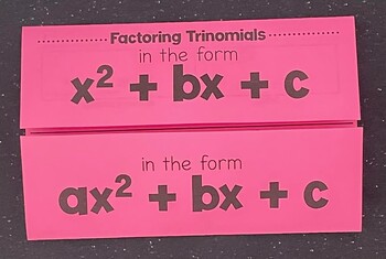 Preview of Factoring Trinomials - Editable Foldable Notes for Algebra 1