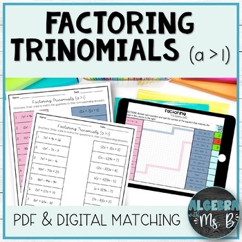 Preview of Factoring Trinomials Matching Activity