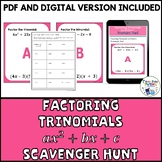 Factoring Trinomials ax^2+bx+c Scavenger Hunt