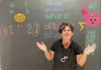 Preview of Factoring Trinomials Link to Video Lesson using ABC Method