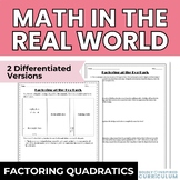 Factoring Trinomials Word Problems and Real World Applicat