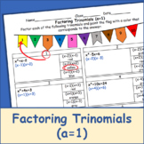 Factoring Trinomials (a=1) Coloring Activity