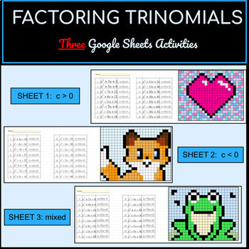 Preview of Factoring Trinomials (a = 1) | Digital Pixel Art 