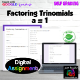 Factoring Trinomials a = 1  Digital Self Grading Activity