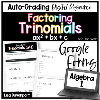 Preview of Factoring Trinomials (a > 1) Google Forms Homework
