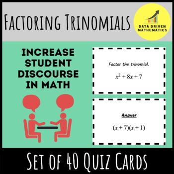 Preview of Factoring Trinomials - Quiz Cards Activity