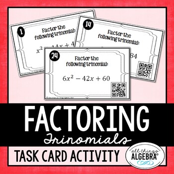 Preview of Factoring Trinomials (a = 1) | Task Cards
