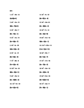 Factoring Trinomials In The Form Ax 2 Bx C Worksheet 1 By Theresa S Shop