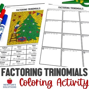 Preview of Factoring Trinomials when A is Greater Than 1 Christmas Color by Number