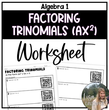 Preview of Factoring Trinomials when a is greater than 1 Algebra 1 Practice with QR Codes