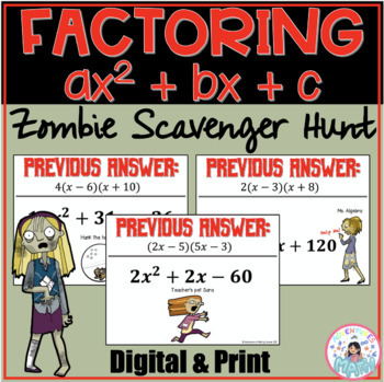 Preview of Factoring Trinomials when a>1  Scavenger Hunt Activity Digital and Printable