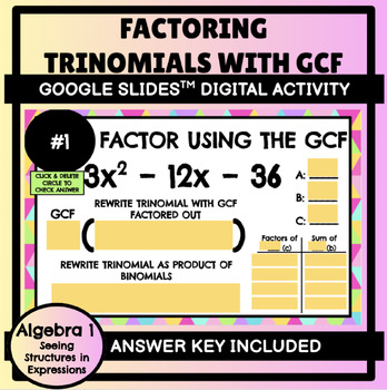 Preview of Factoring Trinomials with GCF Digital Activity