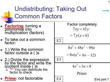 Preview of Factoring Unit