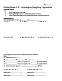Factoring and Graphing Polynomials in Standard Form - Notes
