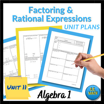 Preview of Factoring and Rational Expressions Unit Plans: Algebra 1 Keystones Unit 11