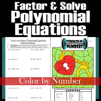Preview of Factoring & Solving Polynomial Equations Valentine's Day Coloring