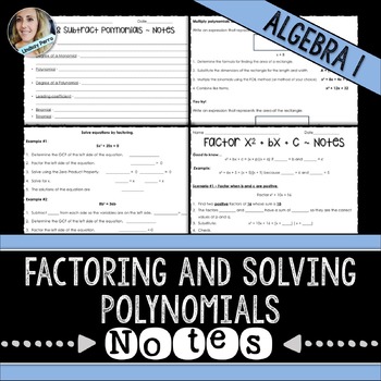 Preview of Factoring and Solving Polynomials Notes